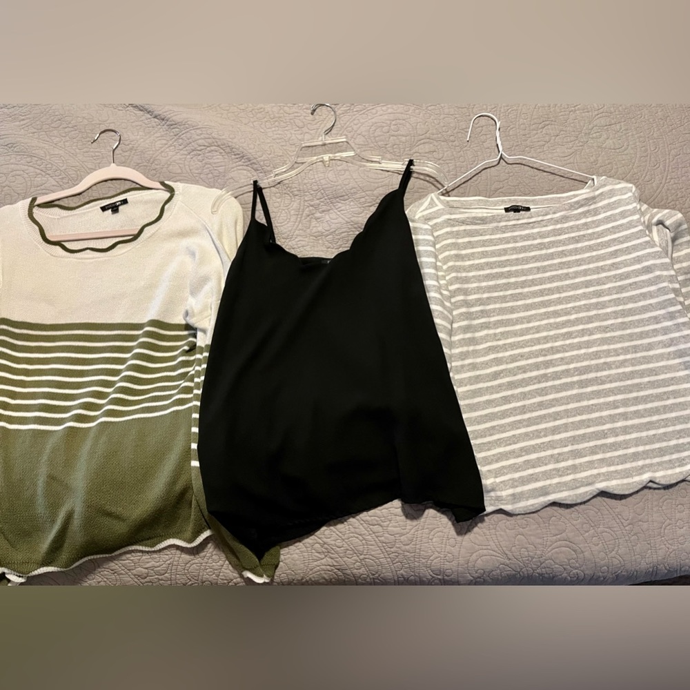 Bundle/lot of Papermoon Stitch Fix scalloped tops L